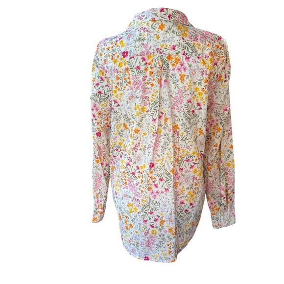 Old Navy "The Classic Shirt" Ditsy Floral Button Down Top Size M - Picture 5 of 11